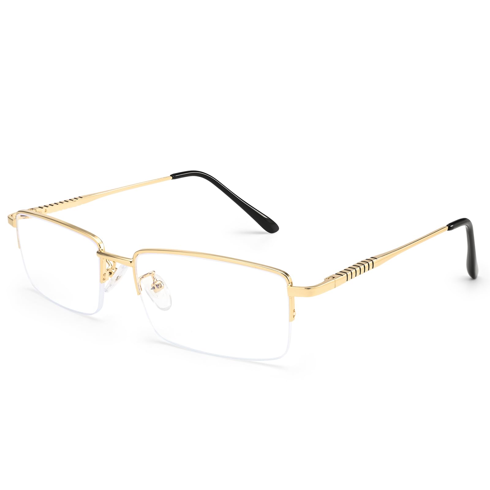 Gafas Dollger frontal con montura metálica dorada, aspecto profesional y protección