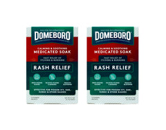 Domeboro frente del empaque mostrando pack de 2 y 12 sobres, conveniencia inmediata