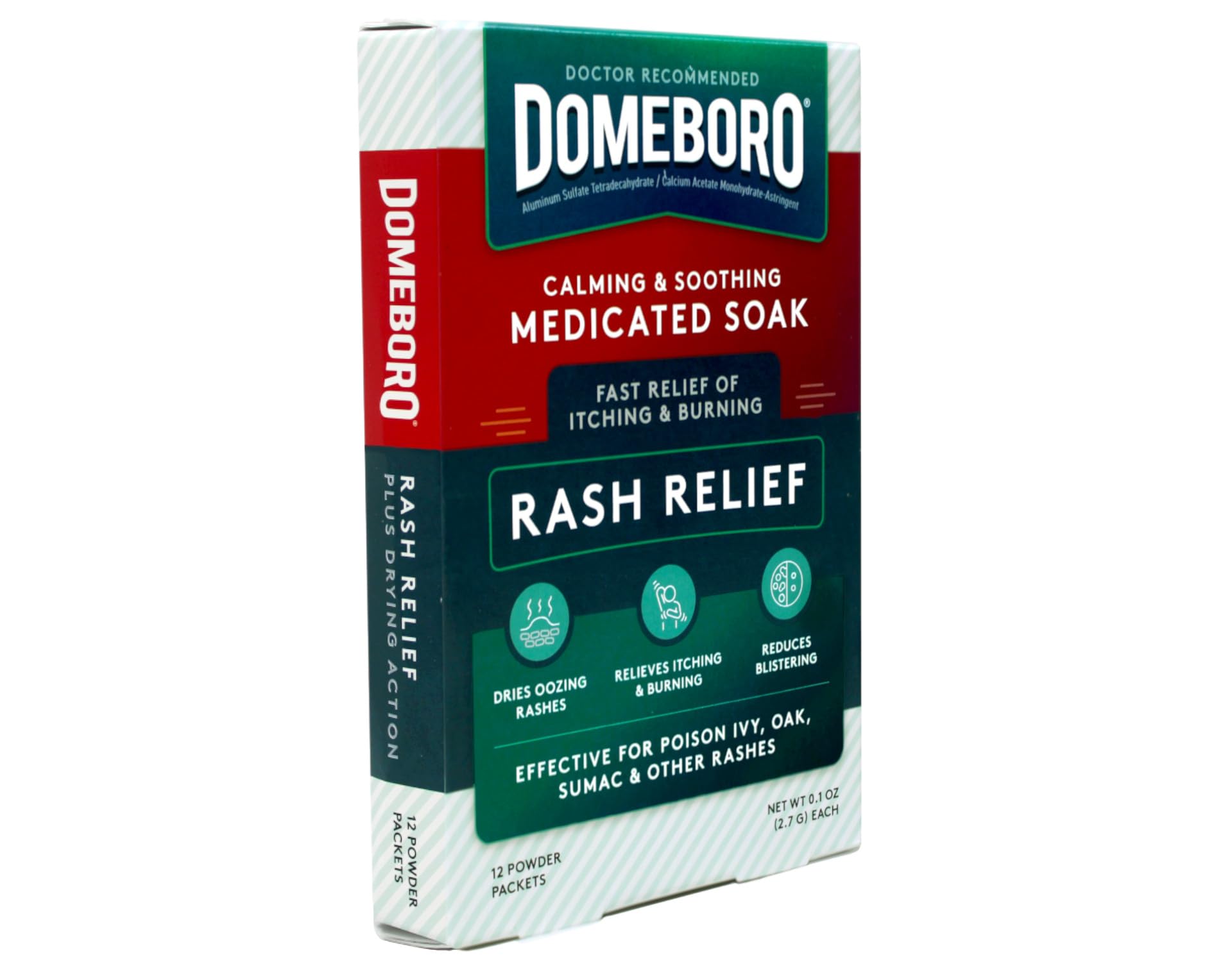 Domeboro polvo en primer plano que muestra textura para preparar solución