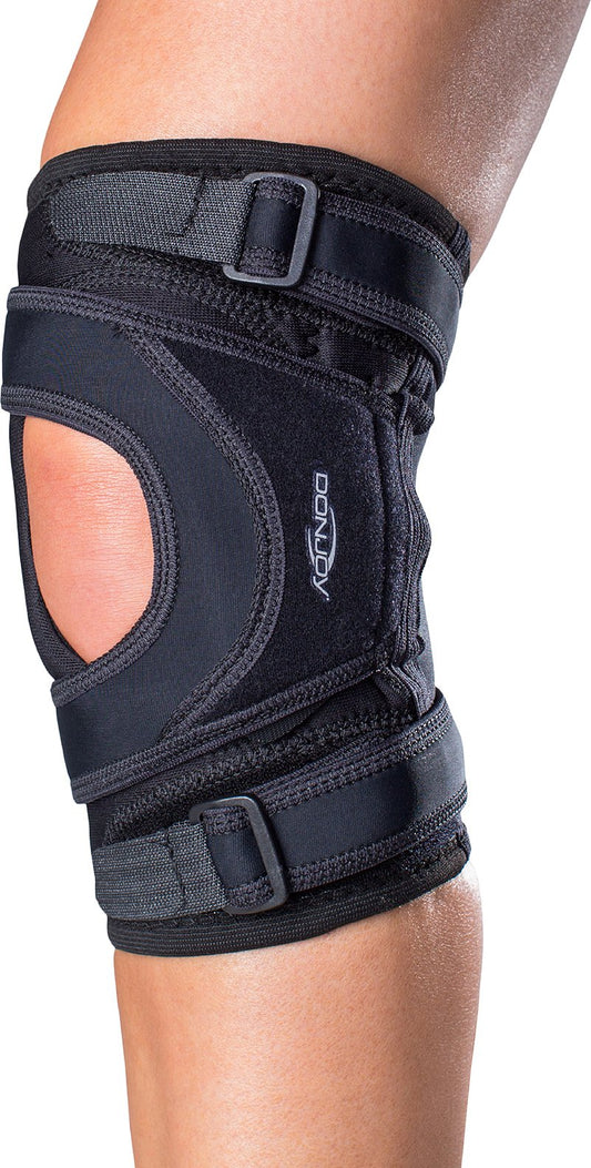DonJoy Tru-Pull Lite detalle de la almohadilla, guía segura de rótula