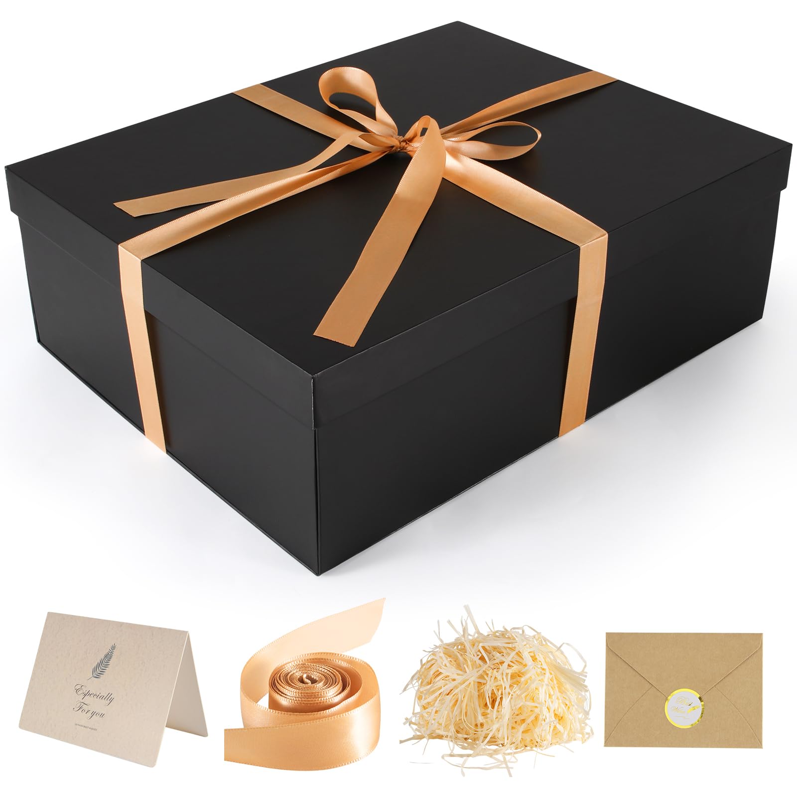 Donyang vista frontal de la caja con tapa, presentación elegante y protege el regalo