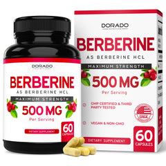 DORADO NUTRITION envase frontal mostrando 60 cápsulas y beneficio de pureza
