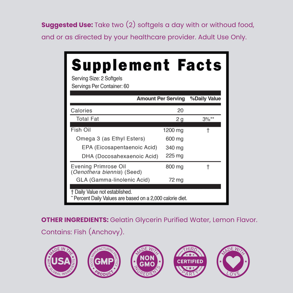 DORADO NUTRITION botella abierta con softgels para visualizar cantidad real