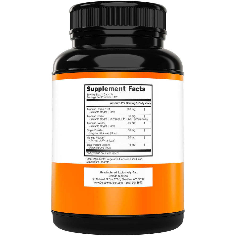 DORADO NUTRITION cápsulas en primer plano, calidad y formulación concentrada