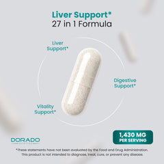 DORADO NUTRITION cápsulas en la mano para comparar tamaño y dosis diaria