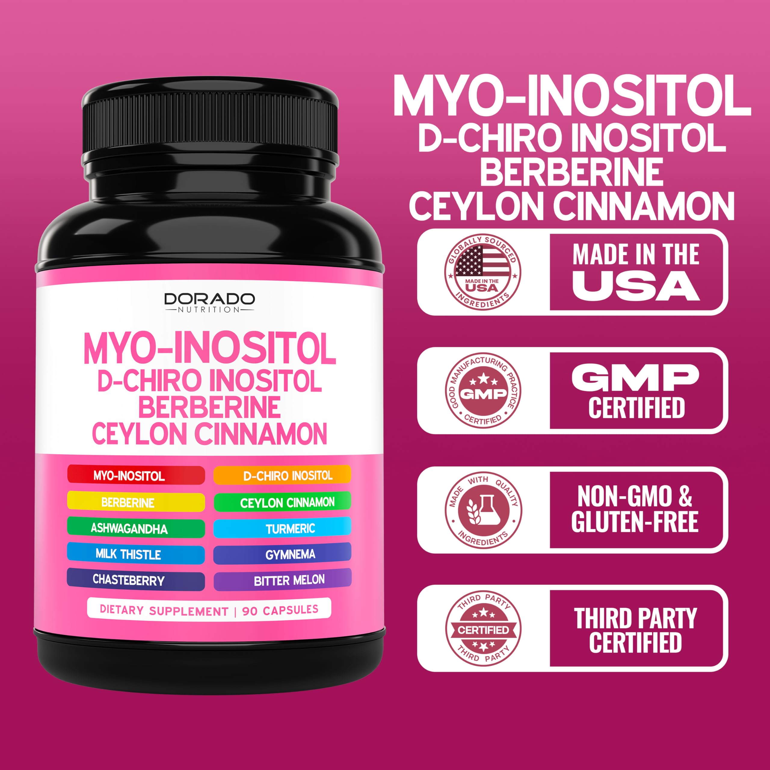 DORADO NUTRITION sello GMP y pruebas de laboratorio que transmiten confianza