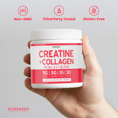 DORADO NUTRITION primer plano del polvo para destacar pureza y mezcla