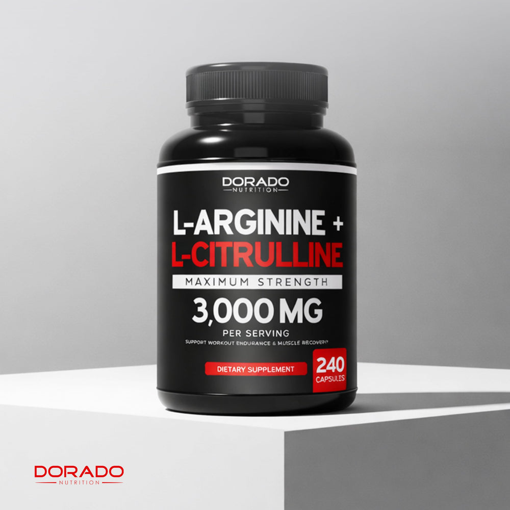 DORADO NUTRITION envase abierto con cápsulas sobre fondo neutro para referencia visual