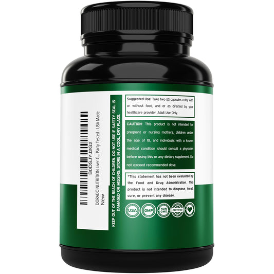 DORADO NUTRITION etiqueta trasera con ingredientes y ventajas para el consumidor informado
