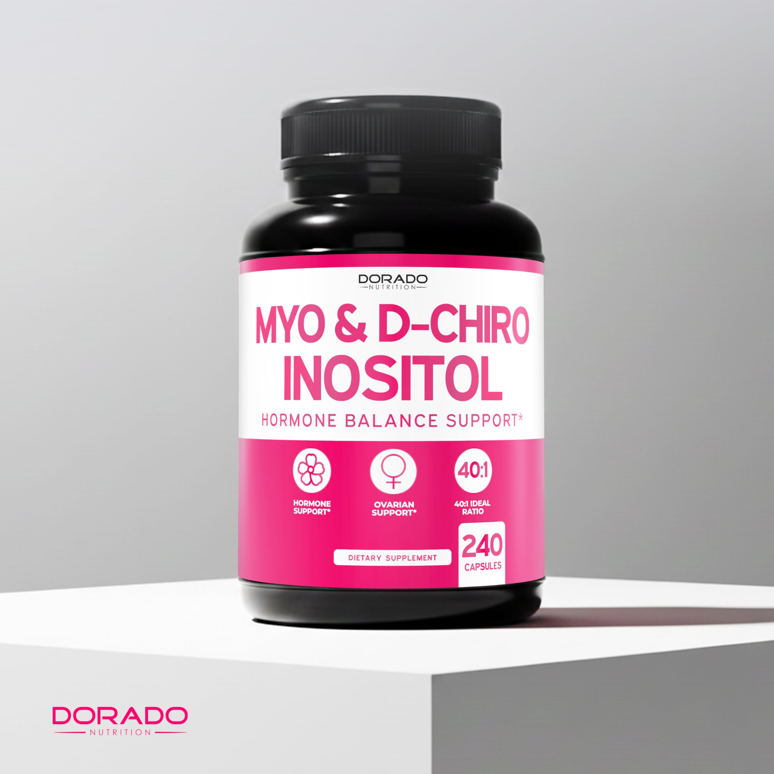 DORADO NUTRITION frasco abierto con cápsulas para visualización de contenido seguro