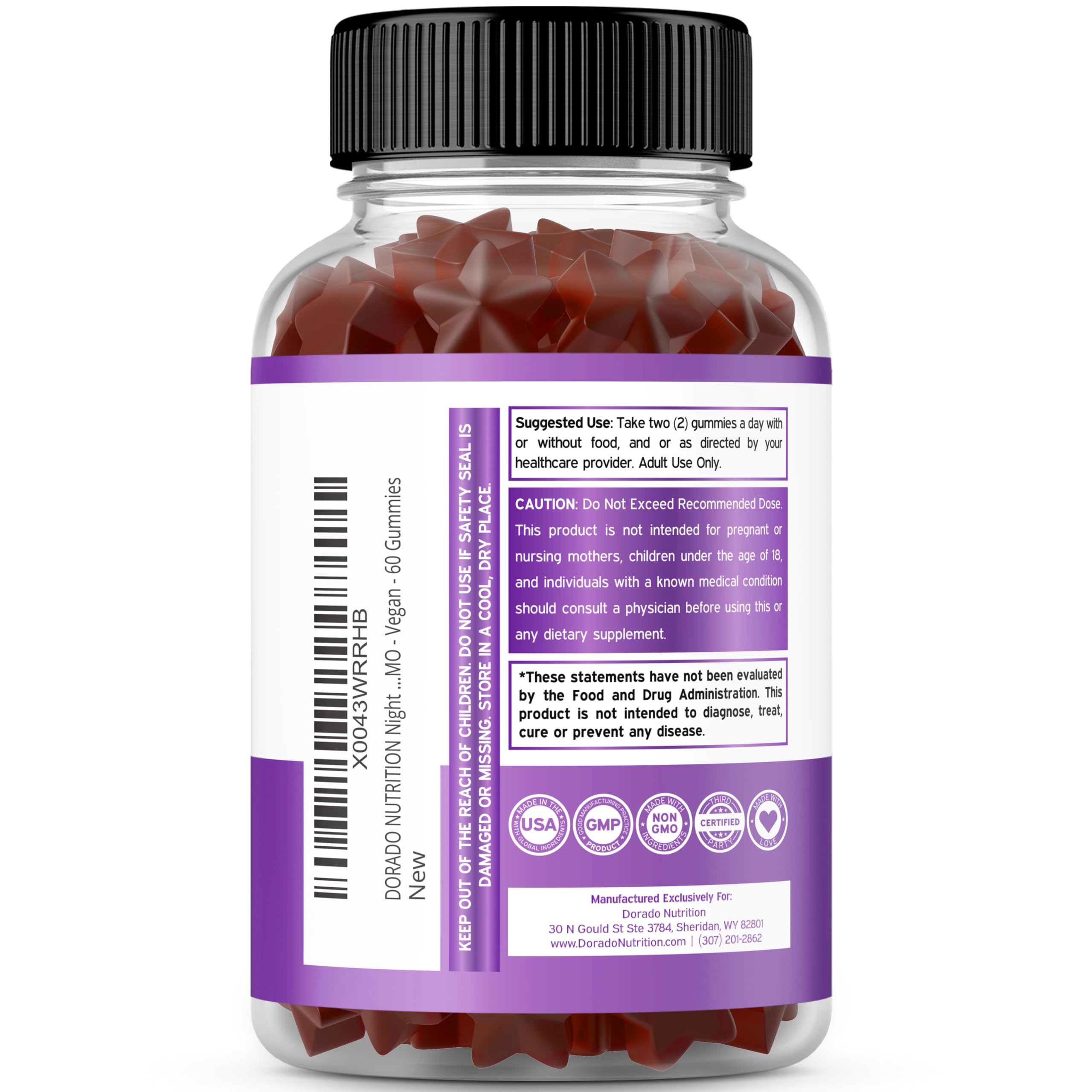 DORADO NUTRITION gominola en mano mostrando tamaño práctico y cómodo