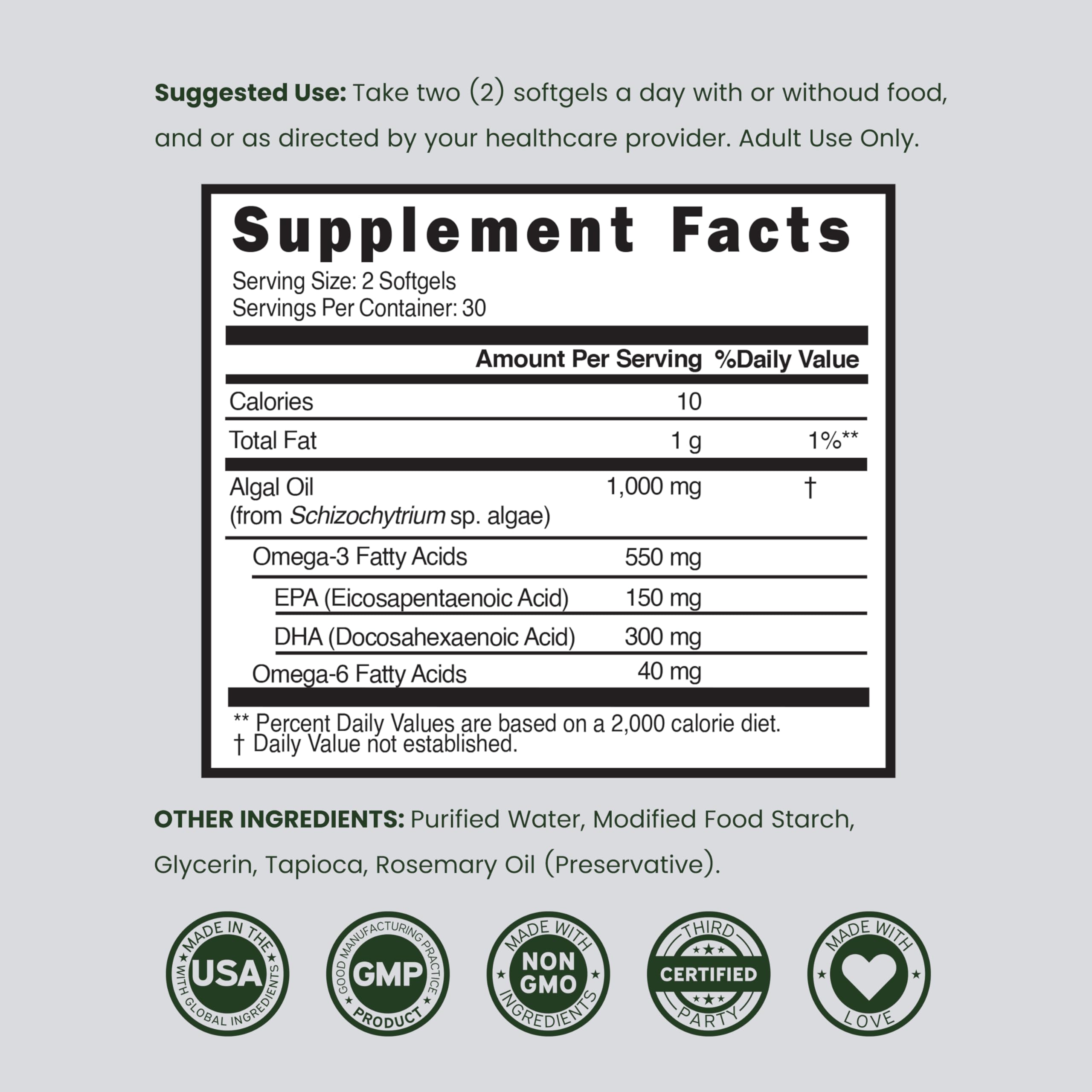 DORADO NUTRITION algas crudas fuente vegetal de DHA y EPA sostenible