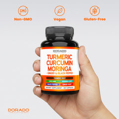DORADO NUTRITION hojas de moringa y raíz de jengibre juntas, apoyo nutricional vegetal