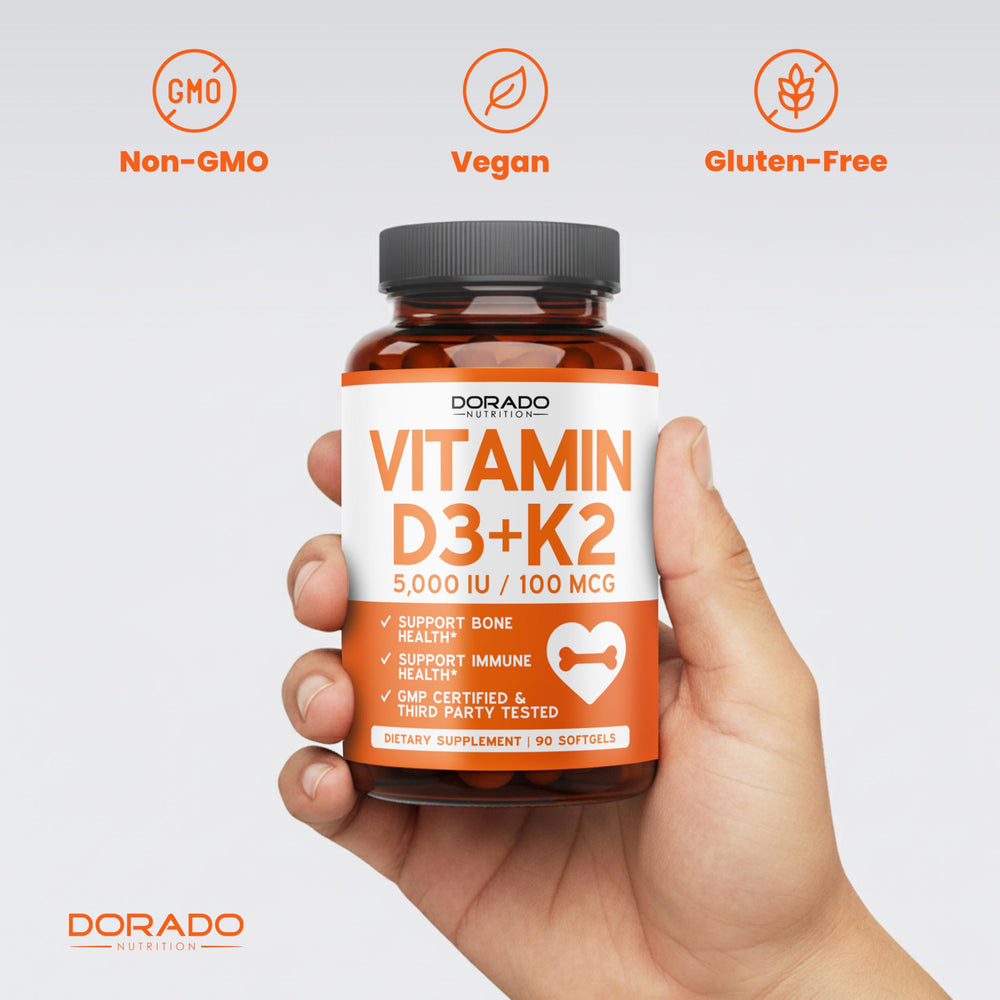 DORADO NUTRITION softgel junto a vaso para uso diario sencillo