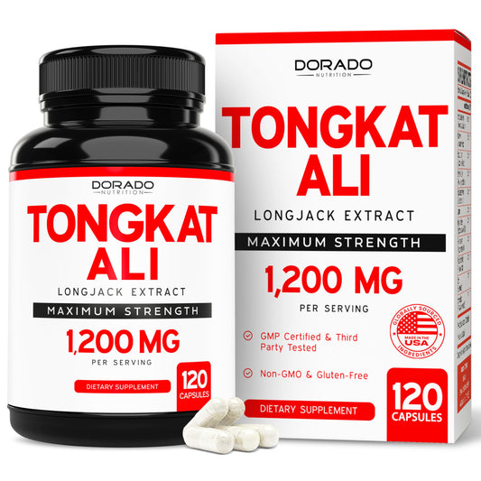 DORADO NUTRITION frasco frontal mostrando etiqueta clara y beneficios para energía