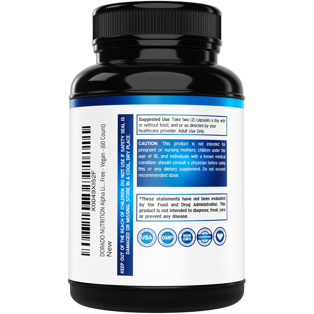 DORADO NUTRITION cápsulas en mano para comparar tamaño y dosificación
