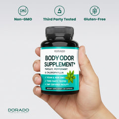 DORADO NUTRITION cápsulas colocadas en el tocador como apoyo diario