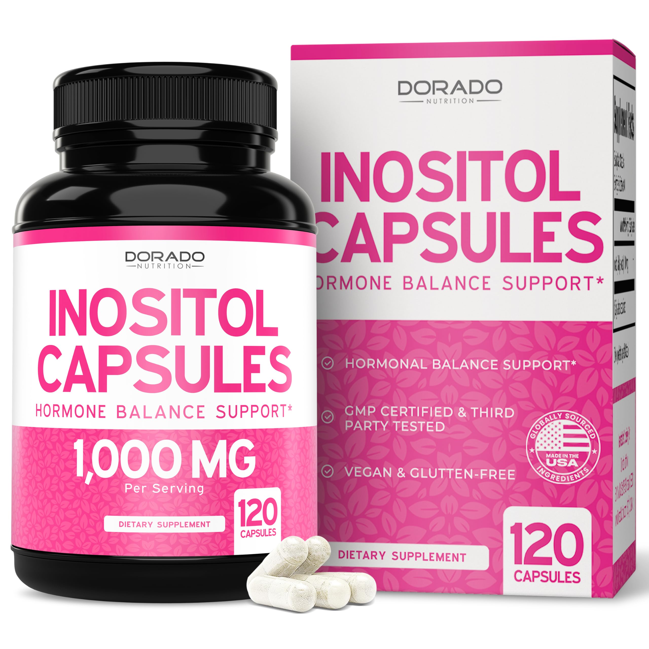 DORADO NUTRITION envase frontal de inositol con información clara