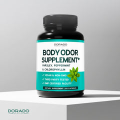 DORADO NUTRITION etiqueta con certificaciones GMP y pruebas de terceros
