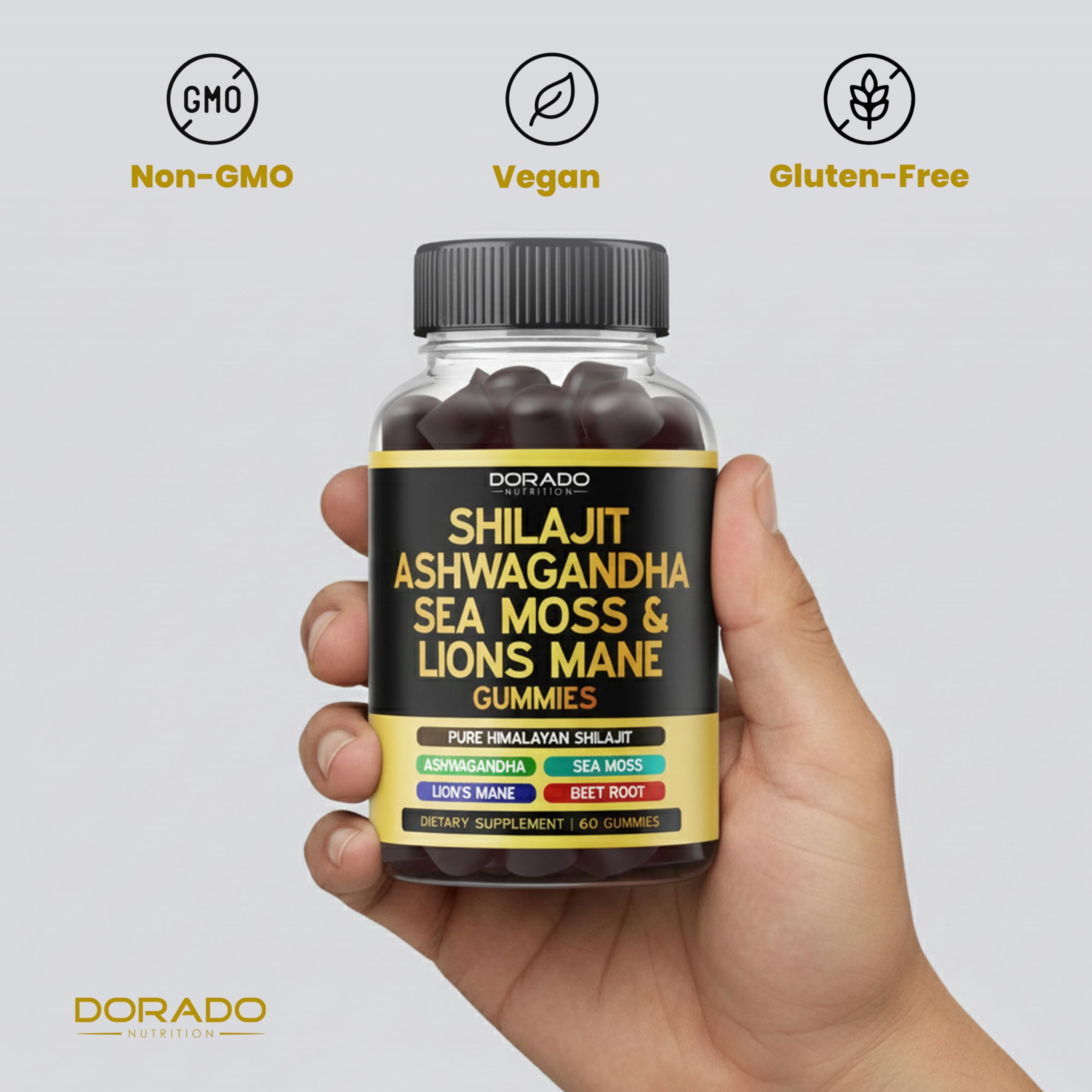 DORADO NUTRITION etiqueta nutricional legible con lista de extractos
