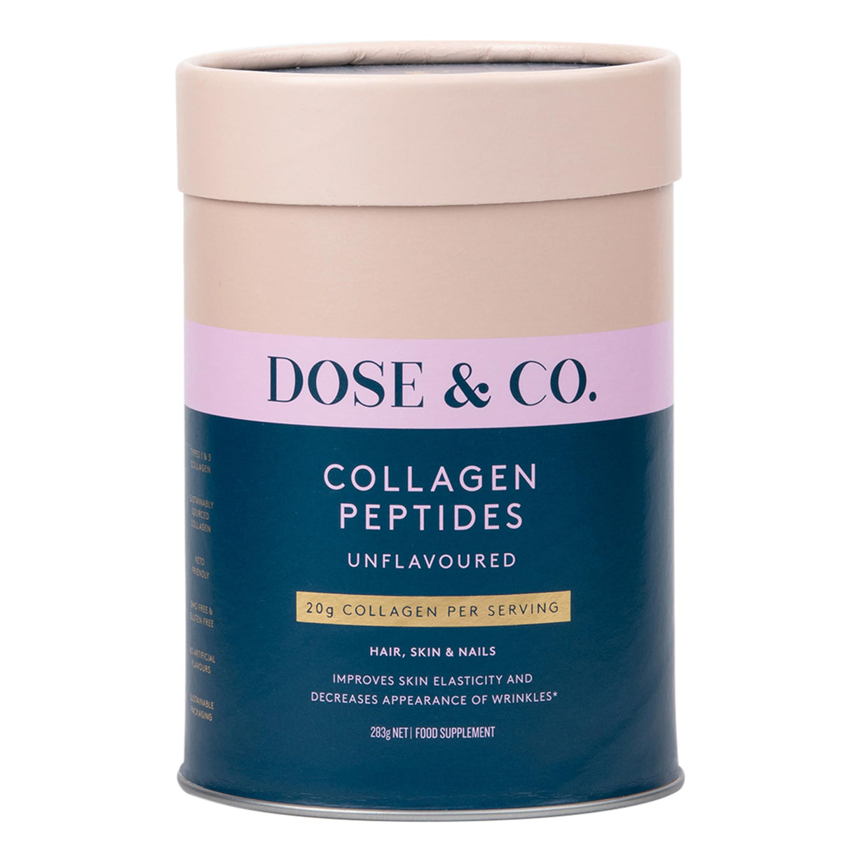 DOSE & CO Pure Collagen Peptides en bote para elasticidad de la piel