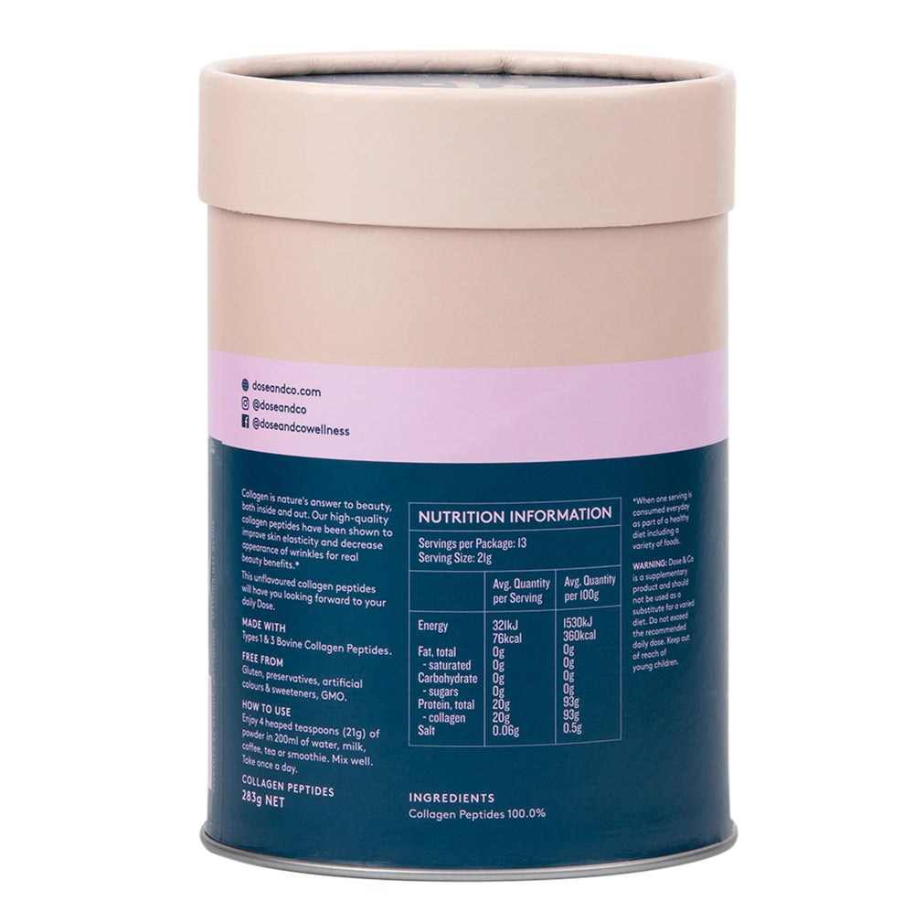 DOSE & CO Pure Collagen Peptides mezcla para bebida caliente con disolución rápida