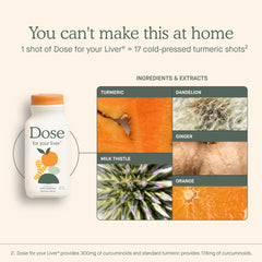 Dose for Your Liver primer plano de la textura líquida mostrando color y consistencia, esencial para absorción