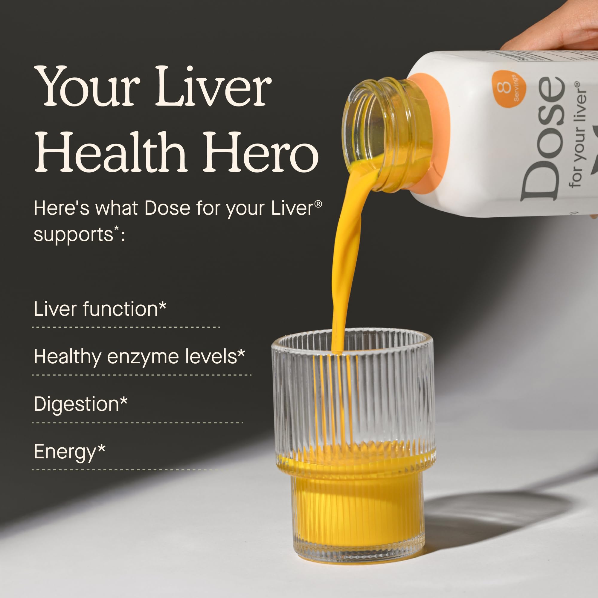 Dose for Your Liver shot medido en vaso de acero inoxidable grabado, conveniencia y dosificación precisa