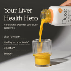 Dose for Your Liver vaso medidor de acero inoxidable grabado Dose, facilita dosis precisas
