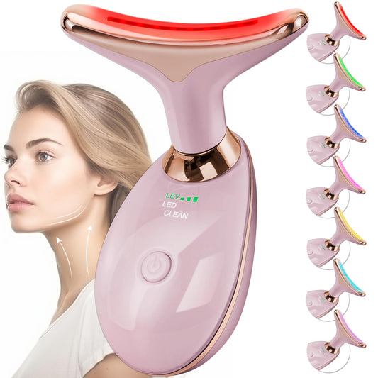 Doset vista frontal del masajeador rose gold mostrando diseño elegante y portátil