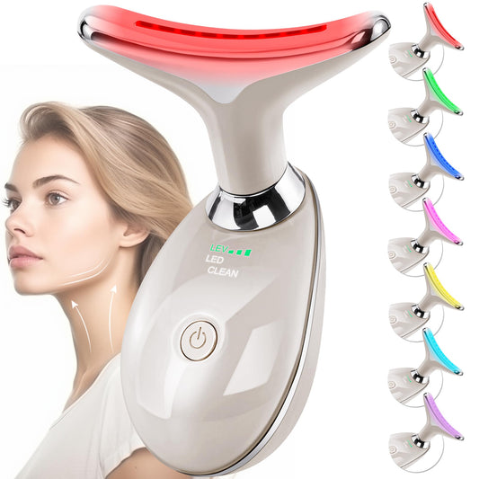 Doset frontal del masajeador champagne mostrando diseño elegante y portátil