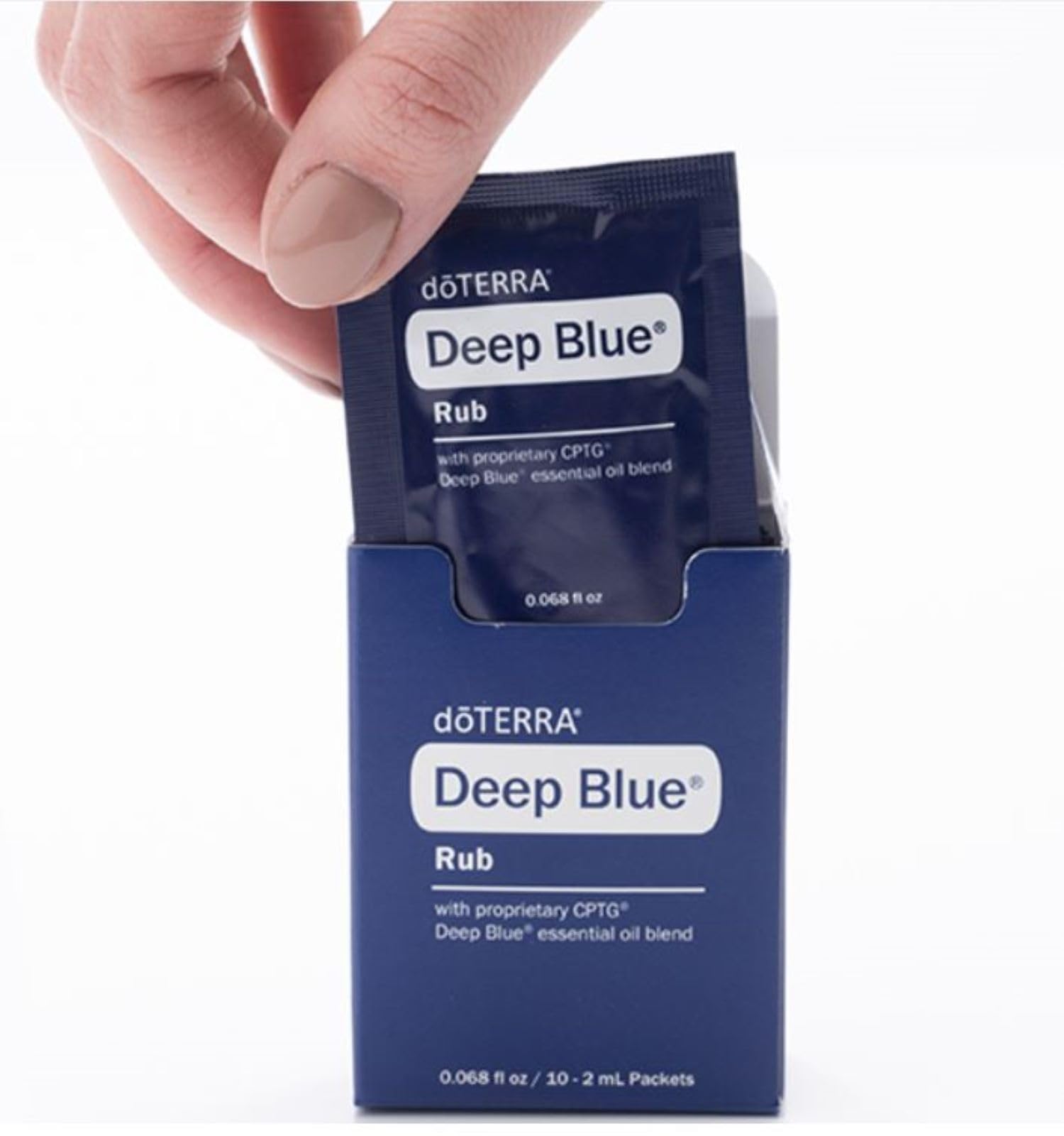 doTERRA paquete de diez muestras Deep Blue Rub ideal para viaje y pruebas