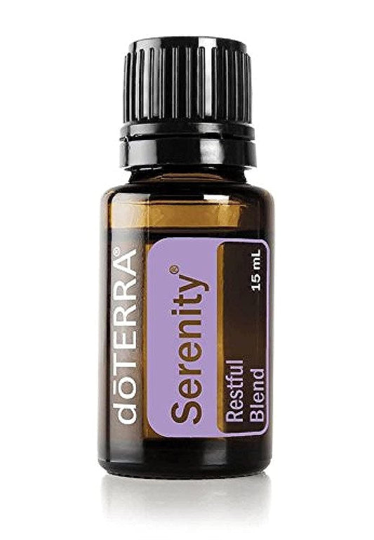 doTERRA Serenity frasco frontal muestra presentación y conveniencia