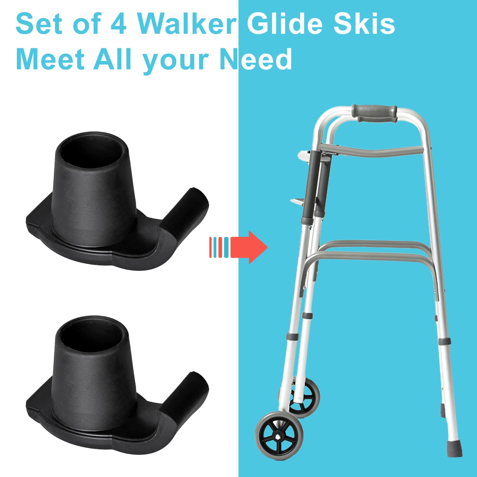 Dotday glide en andador sobre baldosa, mejora el deslizamiento y reduce esfuerzo
