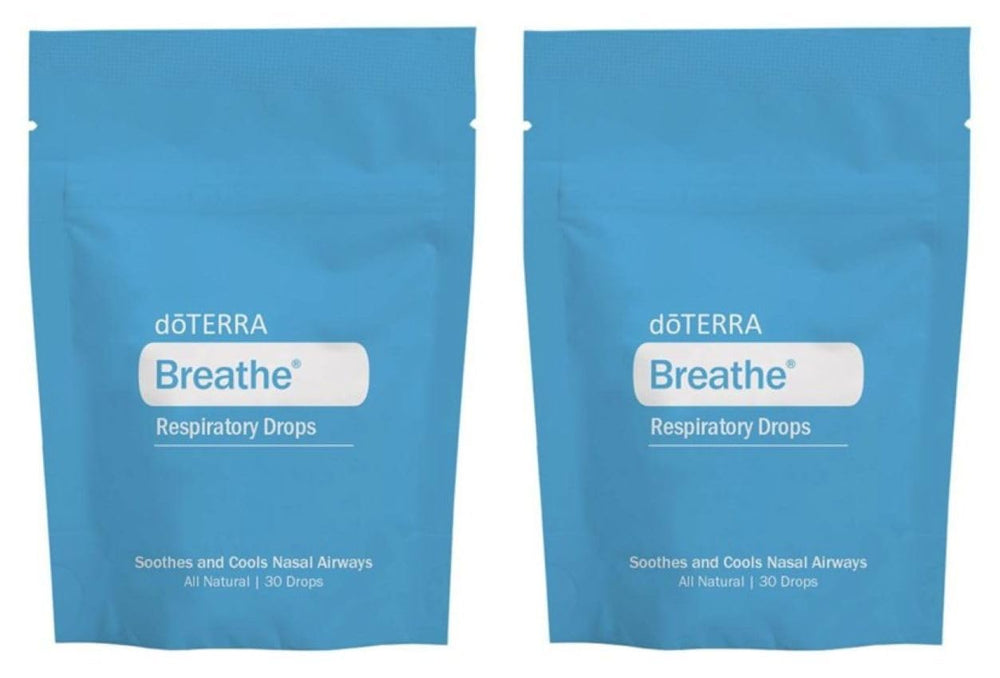 doTERRA Breathe frente del paquete mostrando diseño y cantidad en frascos
