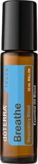 dōTERRA Breathe Touch frasco frontal mostrando el roll-on y etiqueta clara