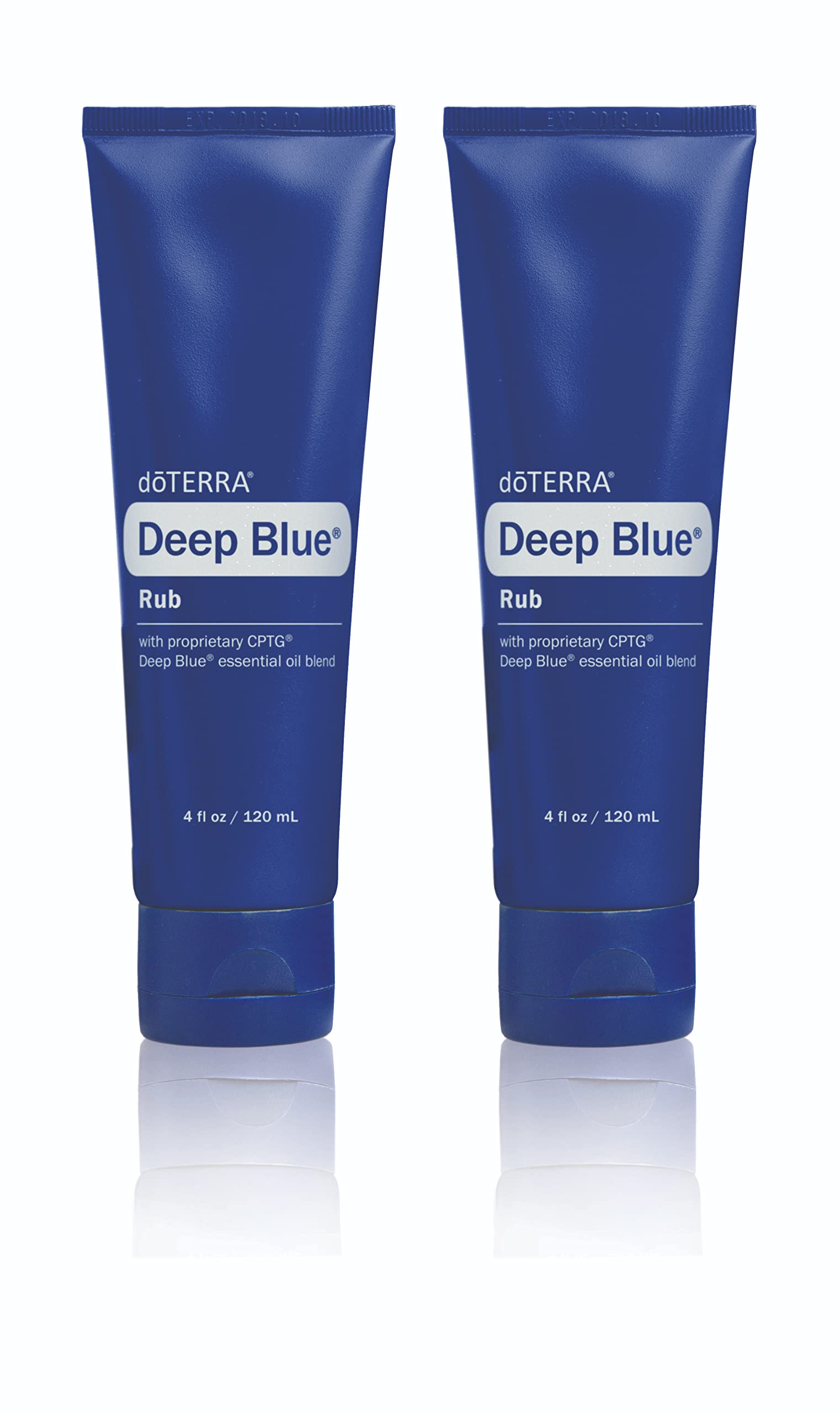 doTERRA Deep Blue Rub frente del envase mostrando el pack de 2, útil para mantener suministro