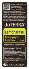 doTERRA hojas de lemongrass que ilustran origen botánico y aroma