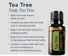 doTERRA Melaleuca junto a objetos para comparar tamaño 15 mL