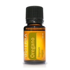 doTERRA gota de aceite de orégano en superficie que destaca pureza y potencia
