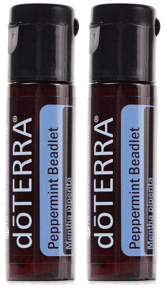 doTERRA pack frontal con beadlets de menta, transporte fácil y frescura inmediata