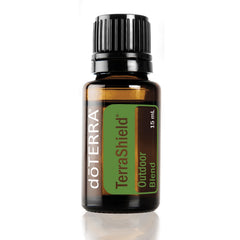 doTERRA TerraShield frasco frontal mostrando diseño y ventaja de protección natural
