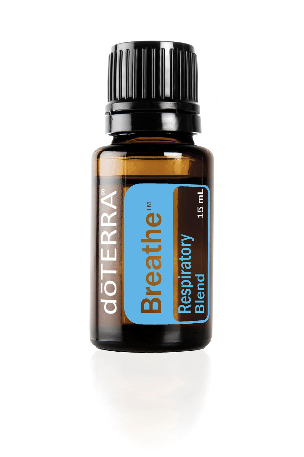 doTERRA Breathe frasco frontal mostrando etiqueta y tamaño práctico