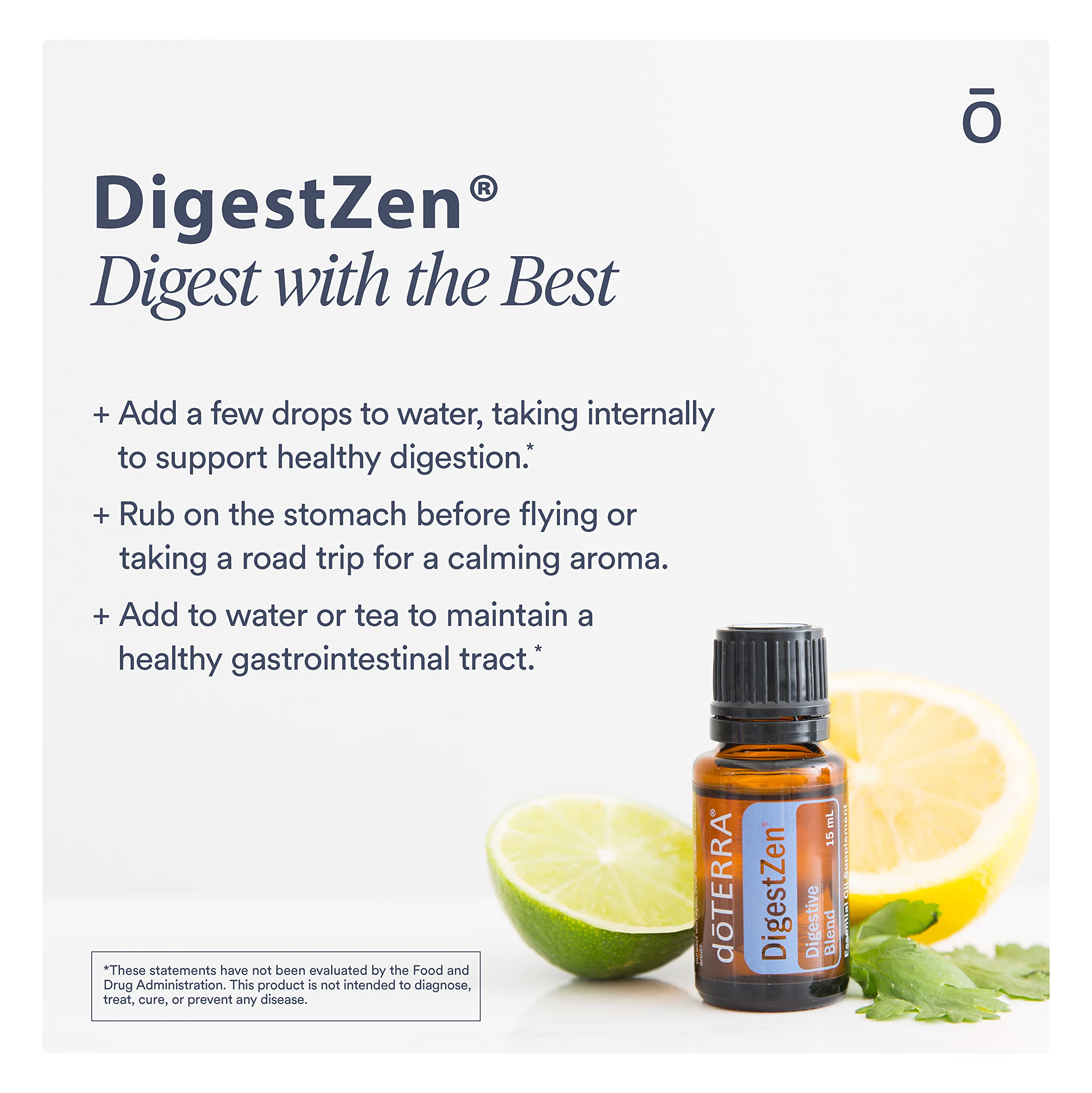 doTERRA DigestZen etiqueta legible con ingredientes clave para confianza