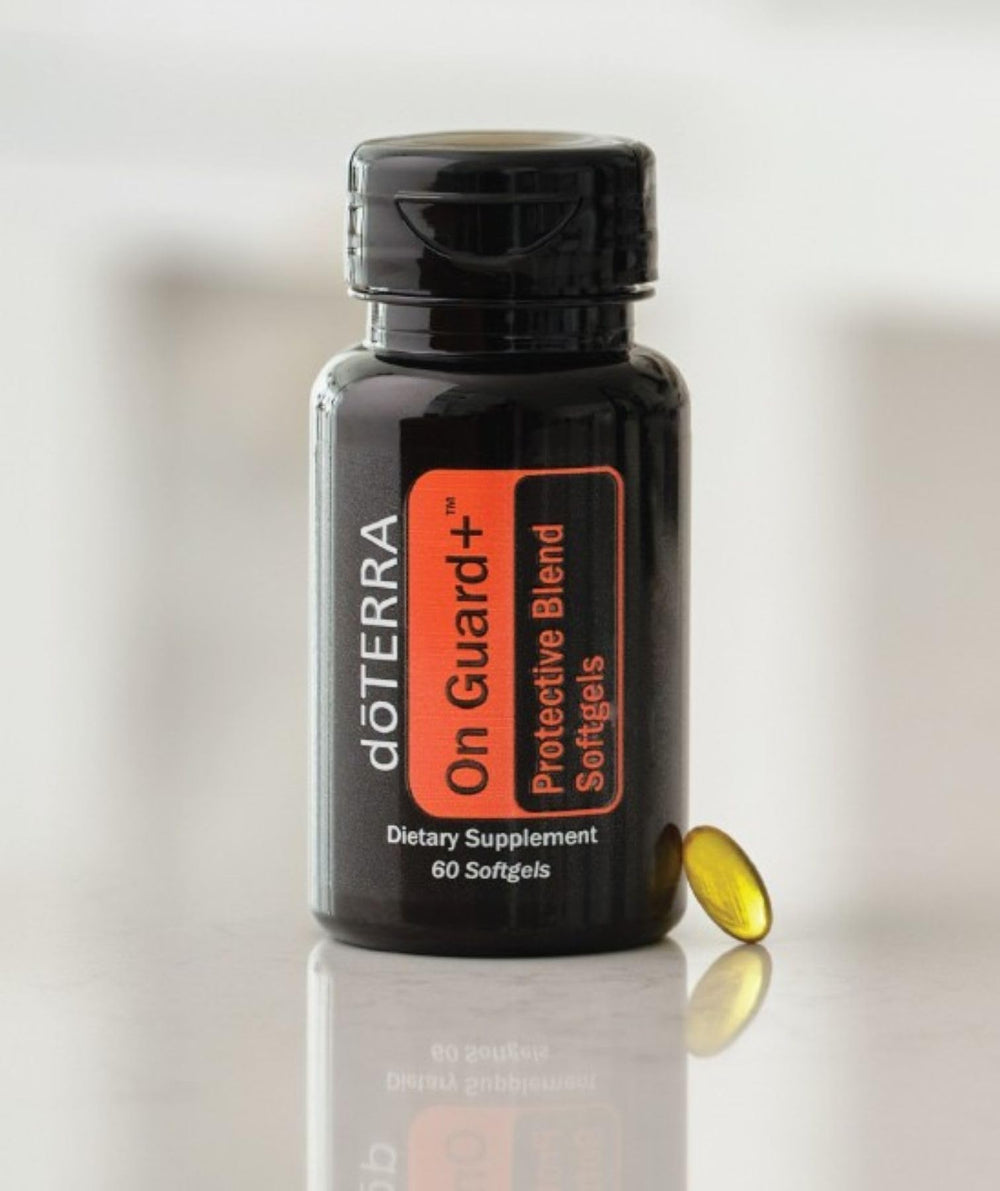 doTERRA etiqueta On Guard+ con información y ventajas claras