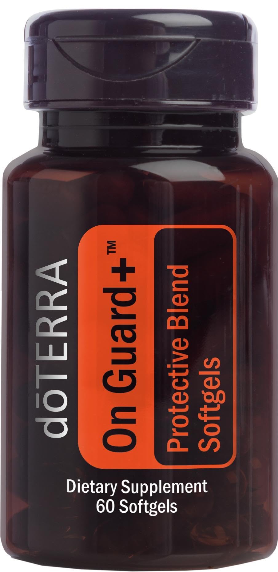 doTERRA frasco On Guard+ frente mostrando presentación y conveniencia
