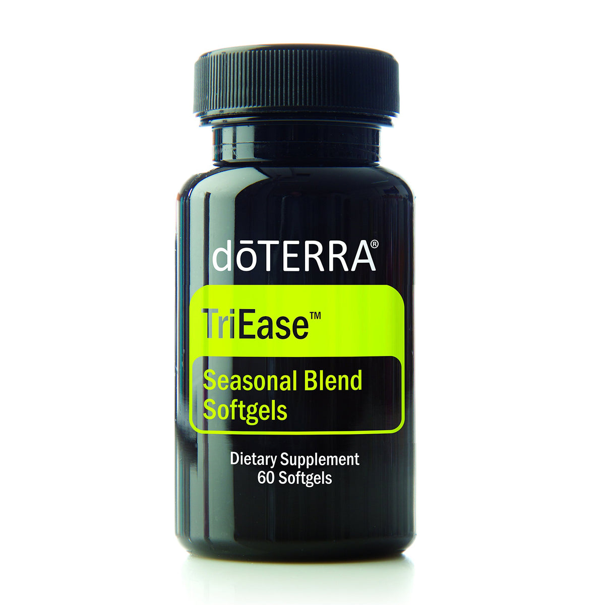 doTERRA frasco TriEase frente mostrando diseño y portabilidad para bienestar