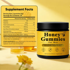 Etiqueta Dotkara con lista de ingredientes como miel Manuka y adaptógenos visible