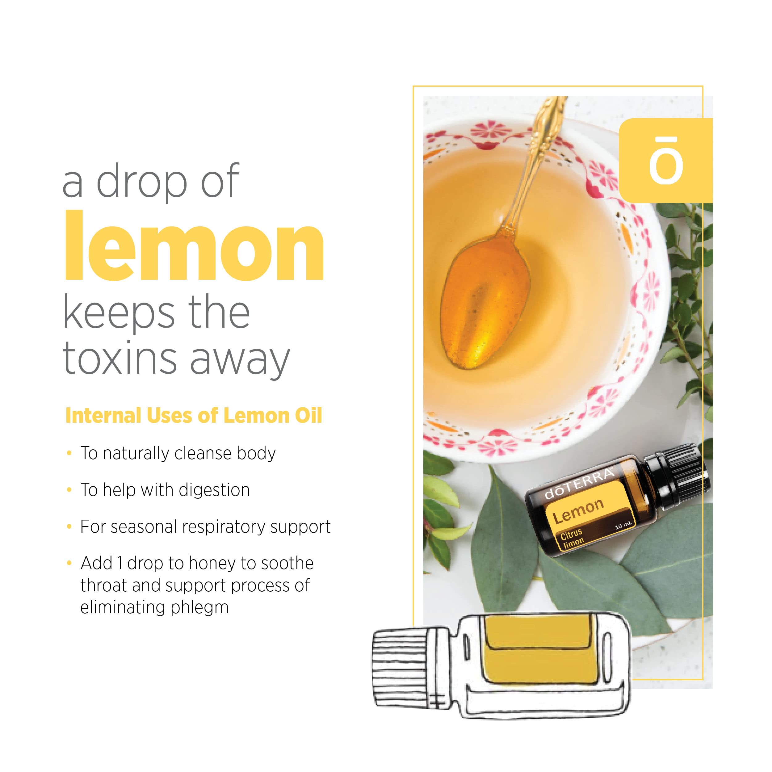 doTERRA lemon comparado con objeto para ver escala y tamaño