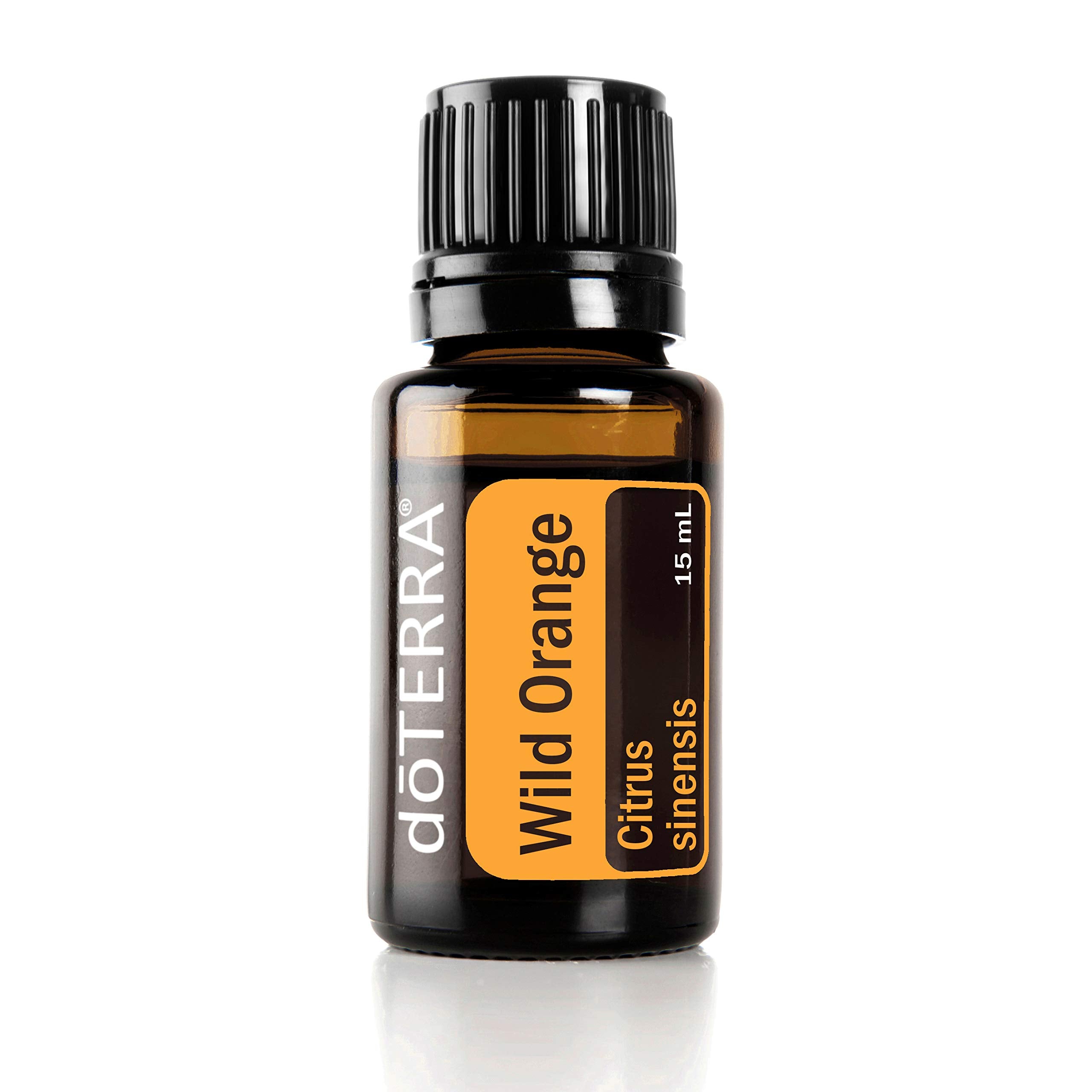 doTERRA frasco Wild Orange frente mostrando etiqueta clara y práctico uso